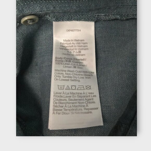 MADEWELL Flap-Pocket Button-Up Shirt in 100% Linen Blue XS NWT - Picture 10 of 11